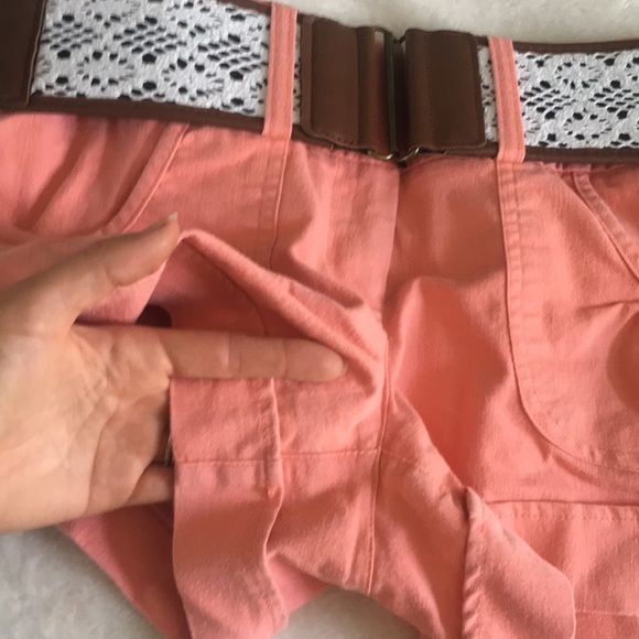 Maurices Belted Coral Shorts 5/6 - Picture 5 of 6
